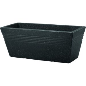Ghiveci orizontal imitatie marmura negru fara farfurie Keter Piazza 19 L