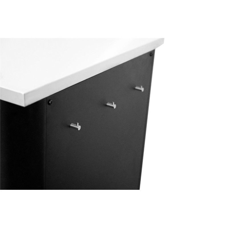 Modul bucatarie de exterior, doua usi, chiuveta, robinet, blat de lucru din inox Cozze negru 90x60x90 cm 90529