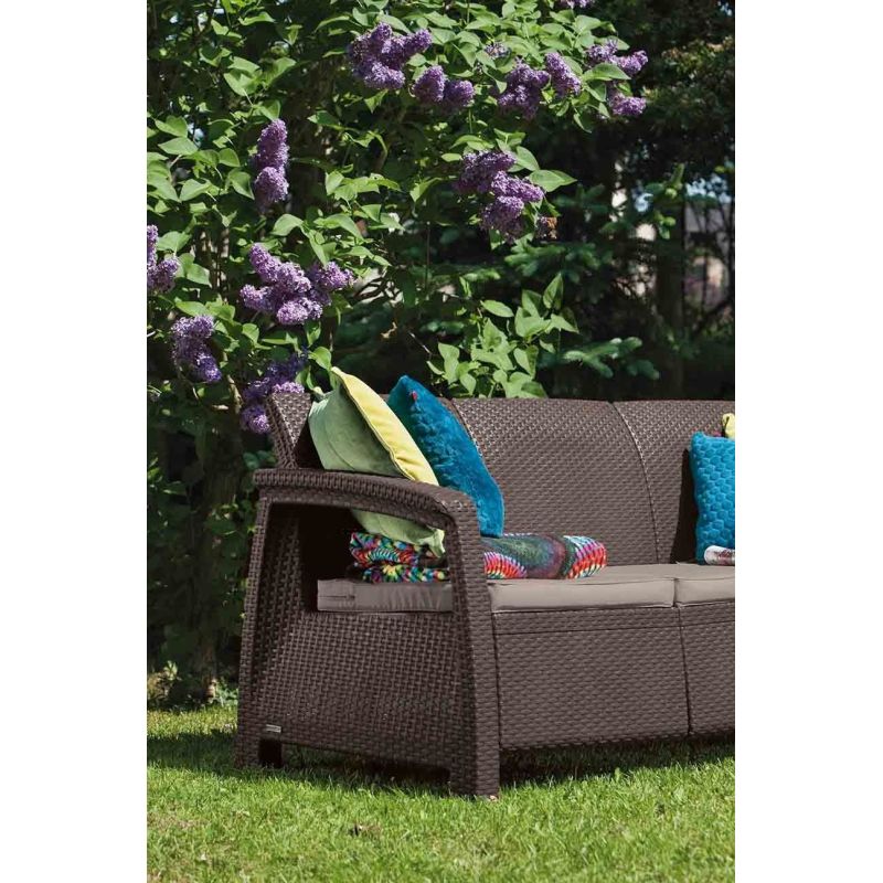 Canapea Keter Corfu Love Seat 2 locuri maro