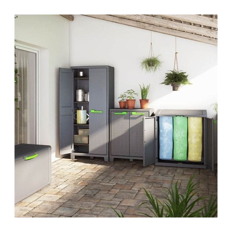 Dulap 2 polite graphite Keter Low Moby 80x44x100 cm