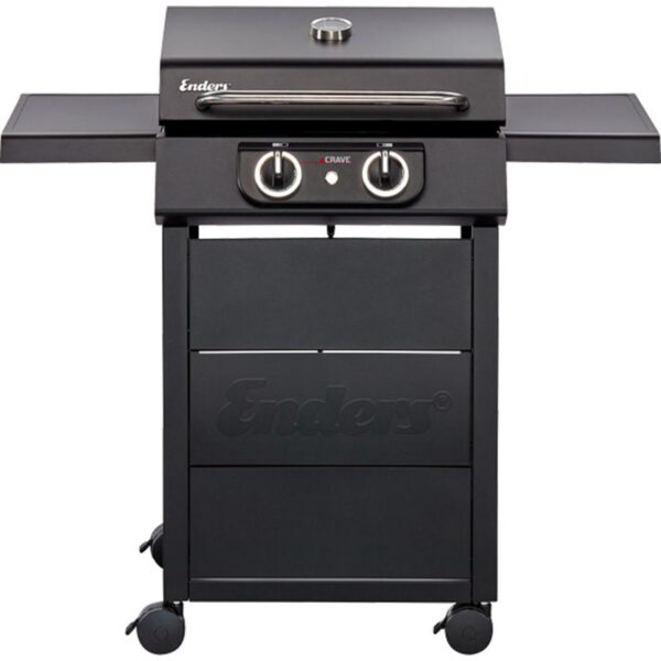 Gratar electric 2,6 Kw, grile din fonta emailata, capac cu pereti dubli, inox si aluminiu, Enders eCrave 97116