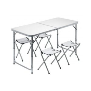 Set pliabil masa + 4 scaune DOUBLE Cattara - gri - TT13488