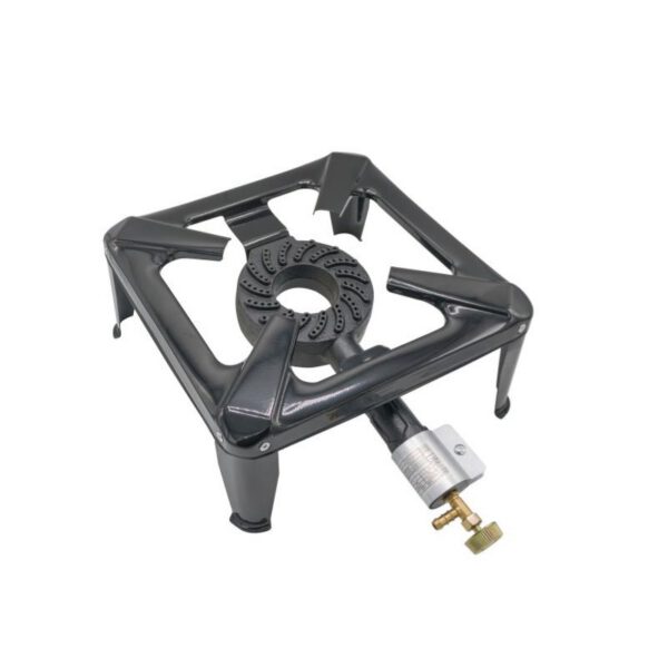 Arzator pe gaz, un robinet, patru picioare, 40 x 40 cm, patrat, 4,5 kW, SGB 04, Flamex 16418