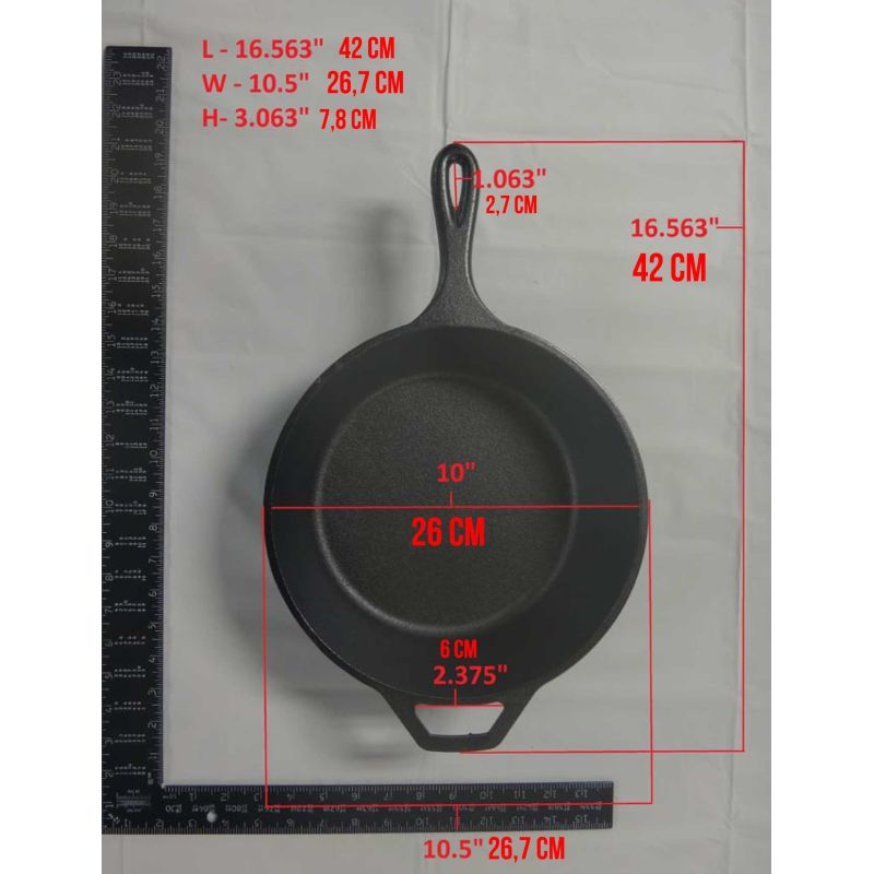 Tigaie inalta rotunda din fonta cu maner Lodge 26 cm L-8DSK3