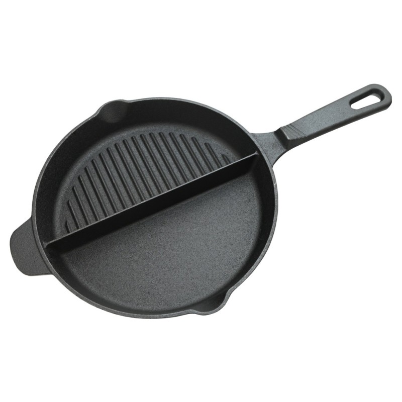 Tigaie fonta Cattara, 25cm, doua compartimente, neteda si grill - TT13061