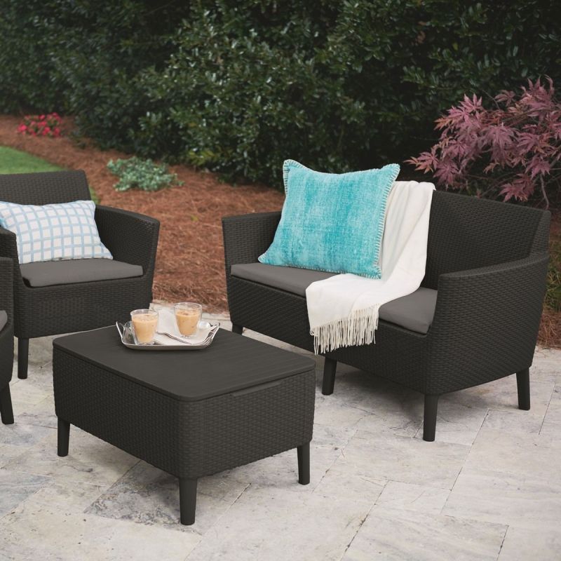 Canapea 2 locuri graphite Keter Salemo