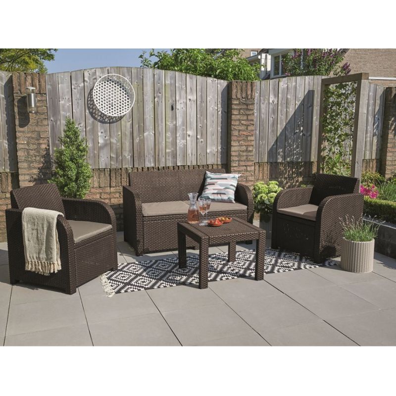 Set mobilier gradina 4 locuri maro Keter Georgia