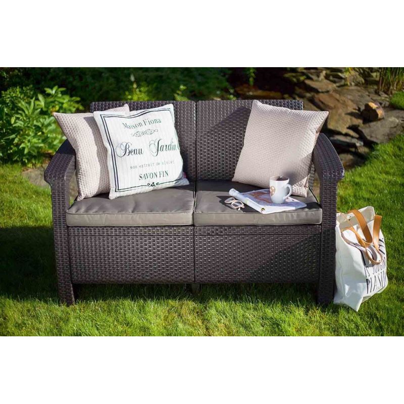 Canapea Keter Corfu Love Seat 2 locuri maro