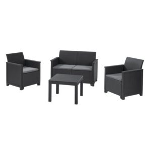 Set mobilier gradina 4 locuri grafit Keter Emma