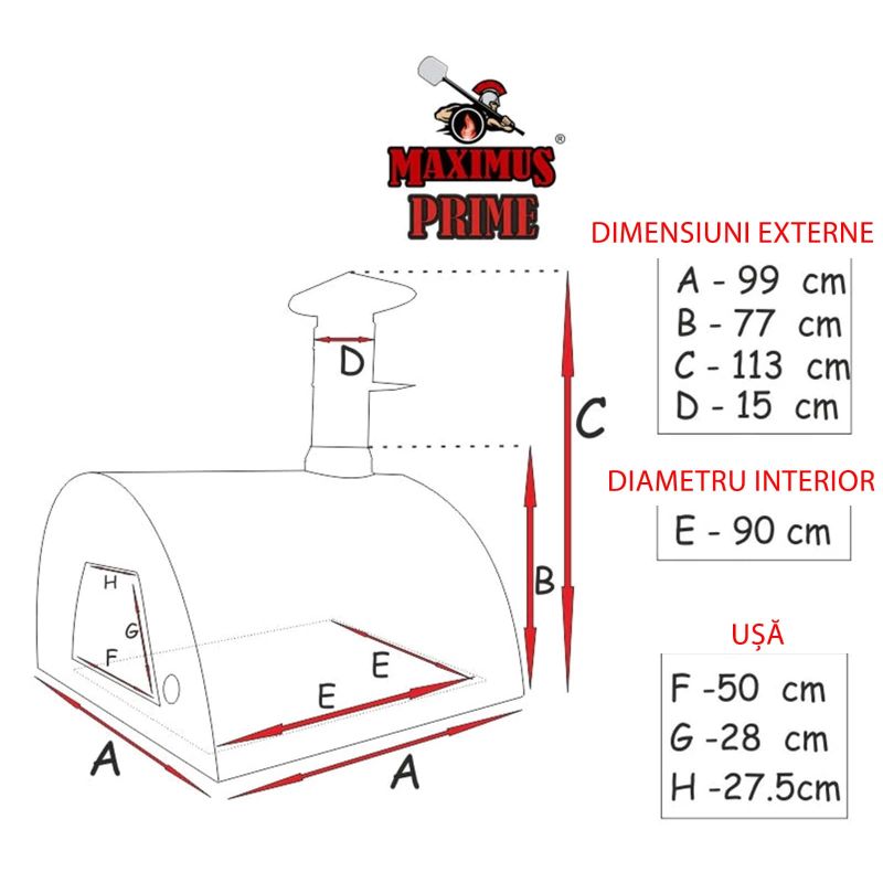 Cuptor traditional pe lemne Maximus Prime Arena Black