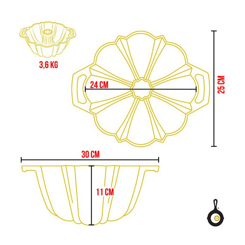 Forma pentru prajituri din fonta Lodge 24 cm L-LFCP