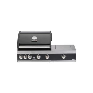 Gratar pe gaz cu 4 arzatoare din inox Grandhall Premium G4 plus si arzator lateral sear burner K04000326A, incastrabil