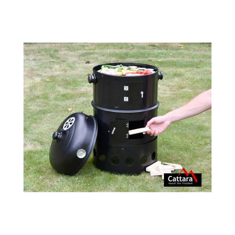 Gratar/Afumatoare cu carbuni 3 in 1 PISA 40cm Cattara - TT13032