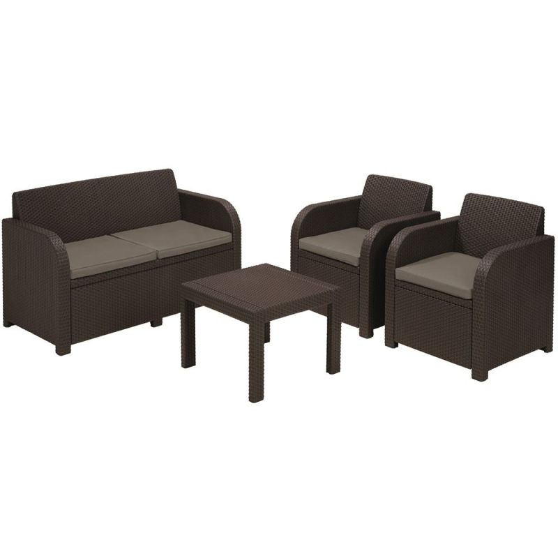 Set mobilier gradina 4 locuri maro Keter Georgia