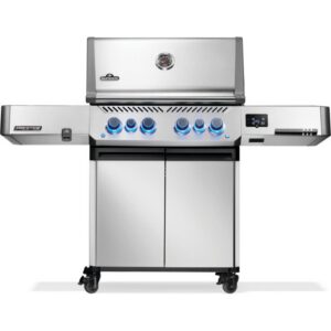 Gratar pe gaz otel inox, 4 arzatoare, arzator lateral, arzator spate infrarosu Napoleon Prestige 500 RSIB WIFI P500VXRSIBPSS
