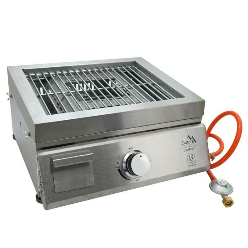 Gratar pe gaz Cattara cu plancha si cuptor de pizza, otel inoxidabil - TT14101