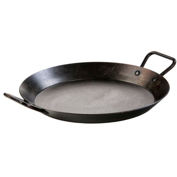 Tigaie adanca rotunda din otel carbon cu manere asezonata Lodge 38 cm L-CRS15