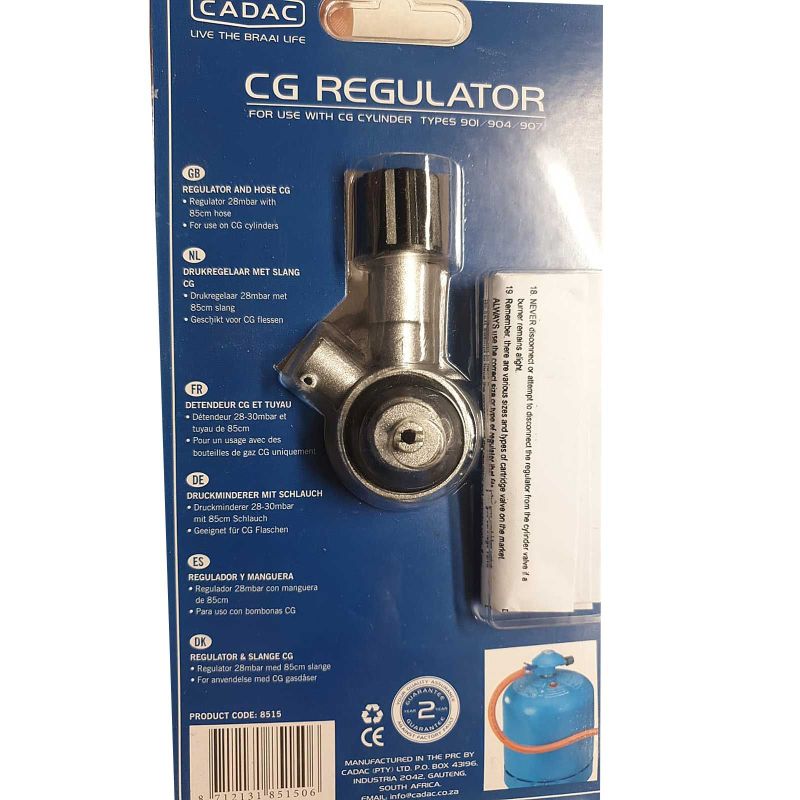 Set regulator de presiune gaz si furtun cu filet 1 pe 4 Cadac 30mBar 8515