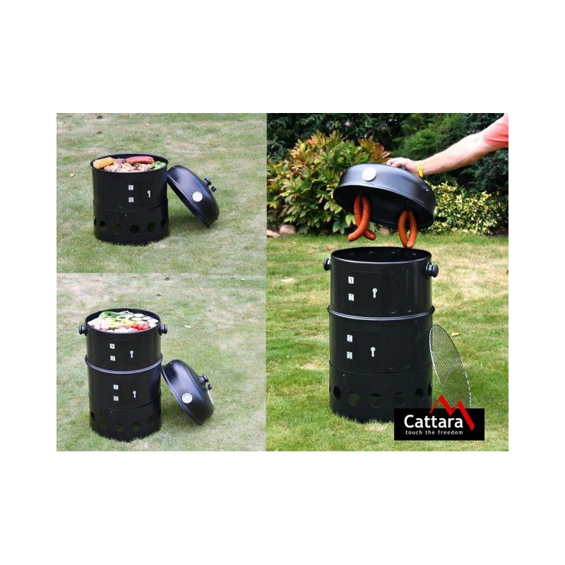 Gratar/Afumatoare cu carbuni 3 in 1 PISA 40cm Cattara - TT13032