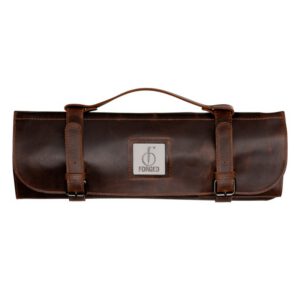 Husa din piele pentru cutite Forged ESKNIFEROLL8BROWN