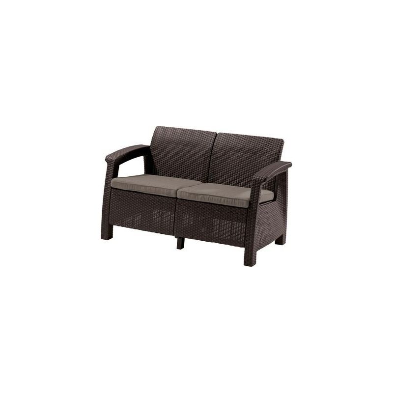 Canapea Keter Corfu Love Seat 2 locuri maro
