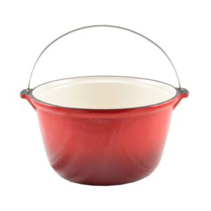Ceaun din fonta emailata, culoare rosu, 5 litri, Perfect Home, 13253