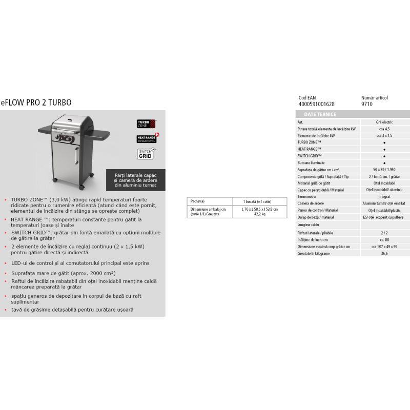 Gratar electric 3 Kw Enders eFlow Pro 2 Turbo 97106