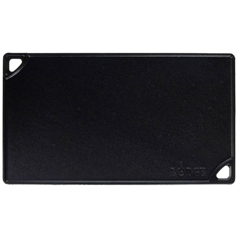 Plita din fonta cu 2 fete neteda si grill Lodge 42,5 x 24 cm L-DP3