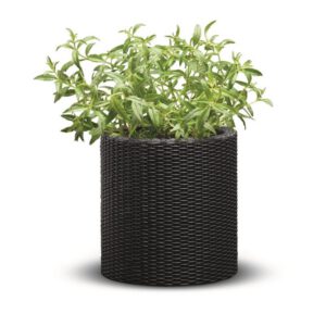 Ghiveci cilindric imitatie ratan maro Keter Cylinder S